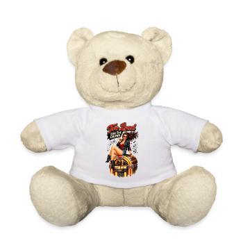 Rockabilly Pin-Up: Too Loud For The Crowd - Teddy Bear - white - Front