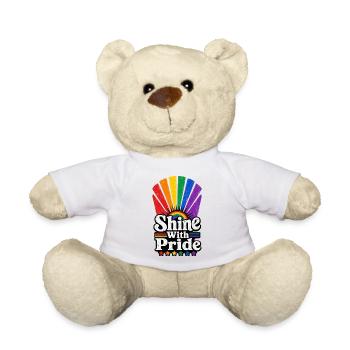 Shine With Pride Sun Vintage Pride Motif LGBTQ - Teddy Bear - white - Front