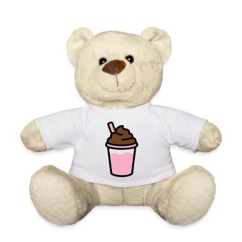 Iced Coffee Smoothie Logo - Teddy Bear - white - Front