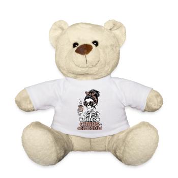 Chaos et Café : Style Squelette - Nounours - blanc - Devant