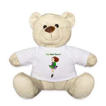 Irisches Tanzmädchen im grünen Kleid - Teddy - Weiß - Vorne