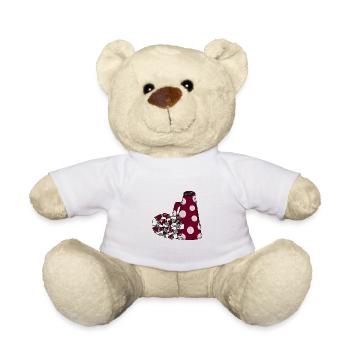 Cheer Poms Megaphone - Teddy Bear - white - Front