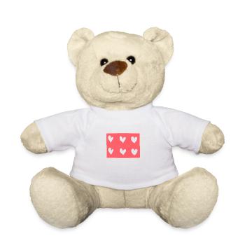 sechs herzen rosa herz rechteck muster form - Teddy - Weiß - Vorne