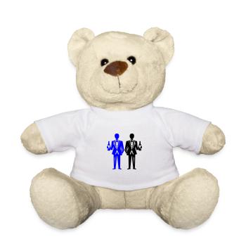 Groom Party Wedding Bachelor - Teddy Bear - white - Front