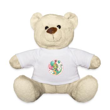 Bande dessinée d’anniversaire caméléon - Nounours - blanc - Devant
