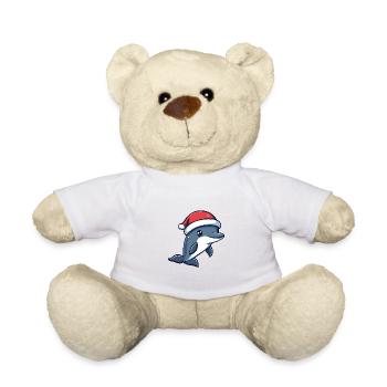 Dauphin Noël mignon - Nounours - blanc - Devant