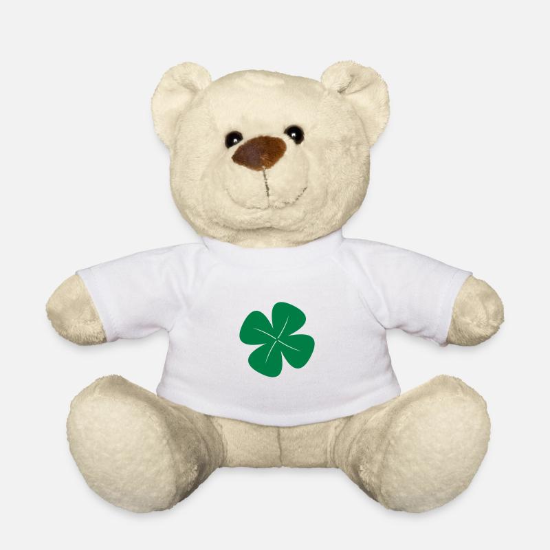 vierblättriges Kleeblatt - Teddy - Weiß