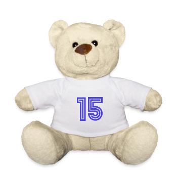 15. 15 ANS. 15e ANNIVERSAIRE. ANNIVERSAIRE 15 ANS. - Nounours - blanc - Devant