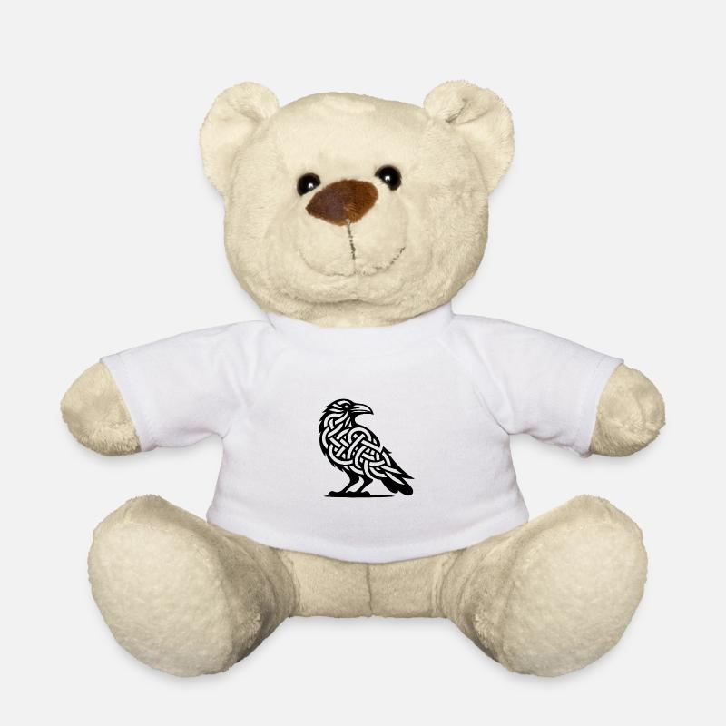 Wilder Krähen Vogel Keltischen Tattoo Knoten Style - Teddy - Weiß