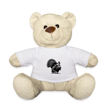 Stolzer Truthahn mit riesigem Gefieder - Teddy - Weiß - Vorne