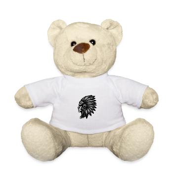 Erfahrener Krieger trägt Federschmuck mit Stolz - Teddy - Weiß - Vorne