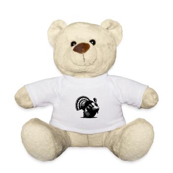 Riesiger fetter Truthahn mit Gefieder Federn - Teddy - Weiß - Vorne