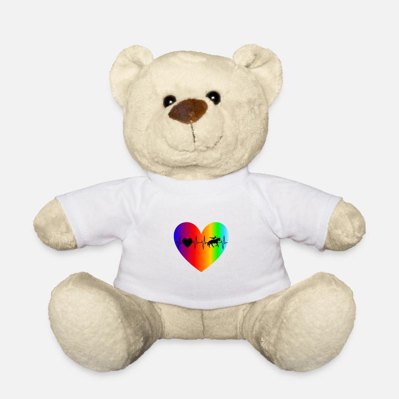 Volti Herzschlag bunt Herz Geschenkidee Volti - Teddy - Weiß