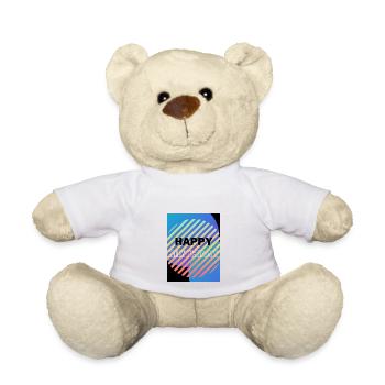 HAPPY BIRTHDAY,JOYEUX ANNIVERSAIRE,ANNIVERSAIRE - Nounours - blanc - Devant