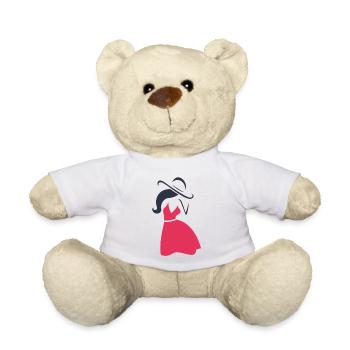Frau Kleid Hut Weiblich Lady Silhouette Geschenk - Teddy - Weiß - Vorne
