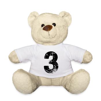 3 Zahl Trikot - Teddy - Weiß - Vorne