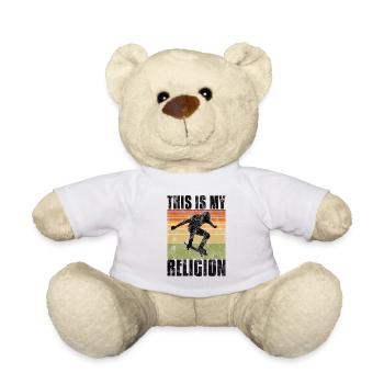 Skateboarding is my Religion Skateboard Skate sk8 - Teddy Bear - white - Front