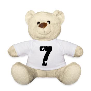7 Maillot numéro - Nounours - blanc - Devant