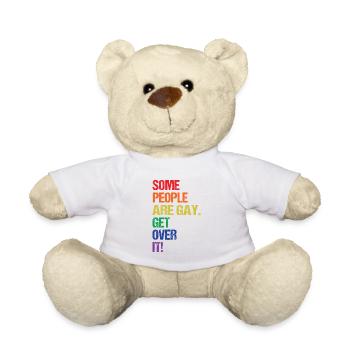 Some People Are Gay Get Over It Rainbow Bisexual T - Teddy - Weiß - Vorne