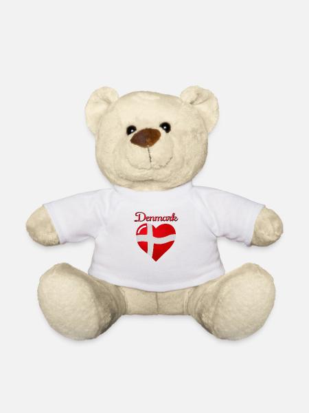 Flagge Dänemarks - Teddybjørn - hvid