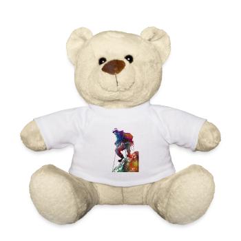 Mountaineer climbing sport art #mountaineer #climb - Teddy Bear - white - Front