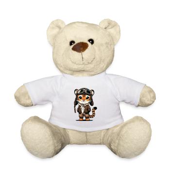 Cute Tiger Pilot - Teddy Bear - white - Front