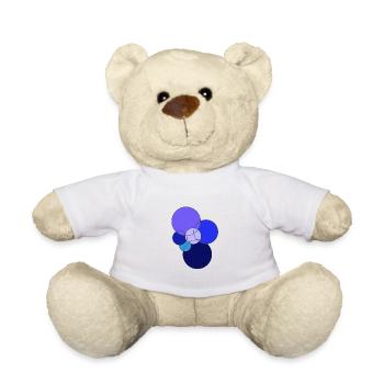 blue circles - Teddy Bear - white - Front