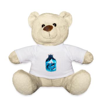 Norway fjord souvenir I whales underwater - Teddy Bear - white - Front