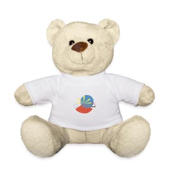 Flag Mahavéli, Reunion Island 974 - Teddy Bear - white - Front