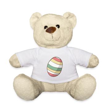 Œuf de Pâques - Nounours - blanc - Devant