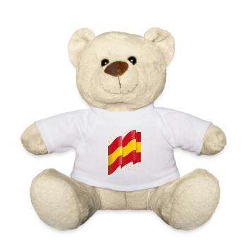 Spanien Flagge Vintage Spanische Fahne Used Look - Teddy - Weiß - Vorne