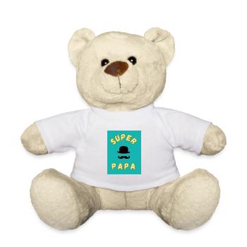 BONNE FÊTE PAPA. PAPA. FÊTE DES PÈRES. BONNE FÊTE - Nounours - blanc - Devant