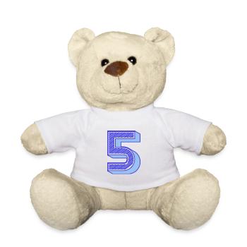 5. 5 YEARS. 5th ANNIVERSARY. 5 YEAR ANNIVERSARY - Teddy Bear - white - Front