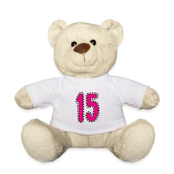 15. 15 JAHRE. 15. JAHRESTAG. 15-JÄHRIGES JUBILÄUM. - Teddy - Weiß - Vorne