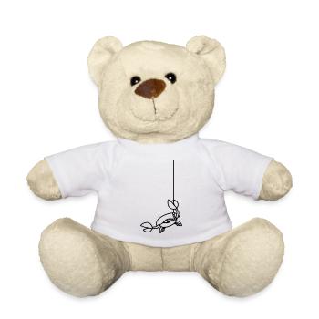 Lustige Krabbe schneidet Angelschnur mit Klaue - Teddy - Weiß - Vorne