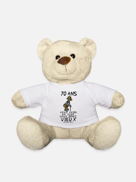 70 ans vieux monsieur anniversaire humou - Nounours - blanc