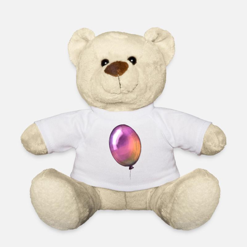 Ein bunter Luftballon - Teddy - Weiß
