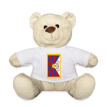 Tibet flag phone case - Teddy Bear - white - Front