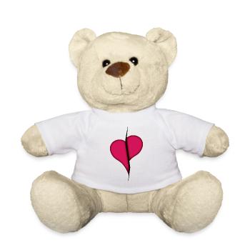 Gebrochenes Herz - Teddy - Weiß - Vorne