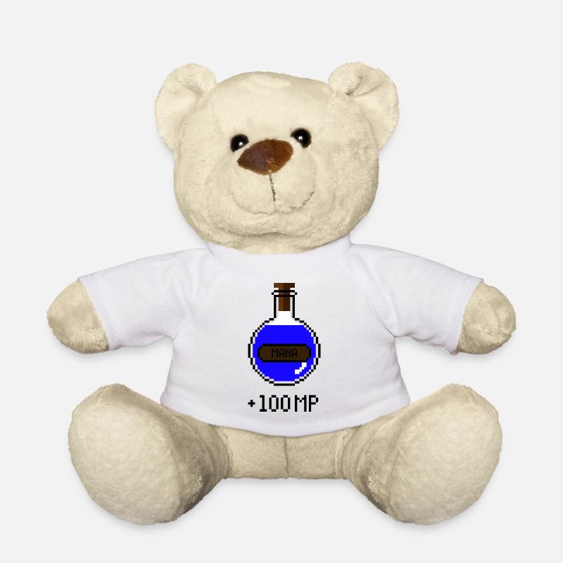 8-Bit Retro Pixel Art Mana Potion - Teddy - Weiß