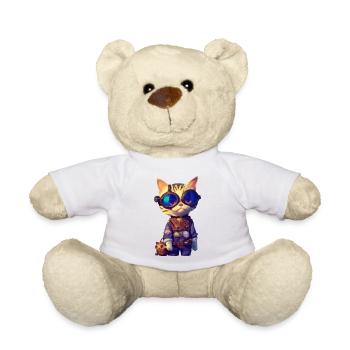 Aviator Cat - Teddy Bear - white - Front