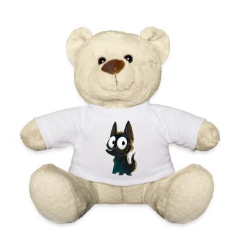 Kelpie noir - Nounours - blanc - Devant