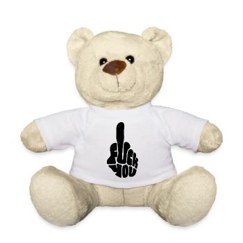 Ausdruck von Emotion: 'Fuck You'-Geste - Teddy - Weiß - Vorne