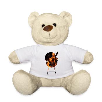 Grill mit Feuer BBQ Design für Männer - Teddy - Weiß - Vorne