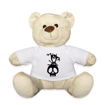 Crâne et démon noir - Nounours - blanc - Devant