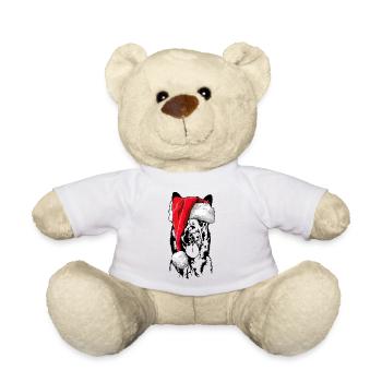 Père Noël Malinois Saint-Nicolas chiens Wilsigns - Nounours - blanc - Devant