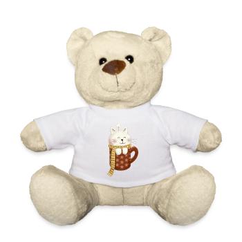 Katze Tasse weihnachtlich - Teddy - Weiß - Vorne