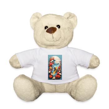 Surfing & Flowers - Teddy Bear - white - Front