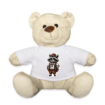 Lederhosen / Animal / Costume traditionnel / Tradition / Raton laveur - Nounours - blanc - Devant