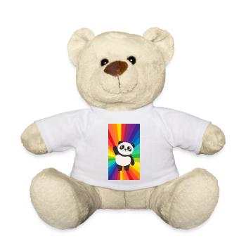 Panda mignon sur les couleurs de l’arc-en-ciel cadeau queer - Nounours - blanc - Devant